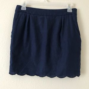 Blue scalloped mini skirt,  high waisted , size S